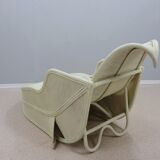 Vintage rattan chaise lounge vivai del sud 1970s
