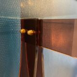 Smoked plexiglass and glass desk