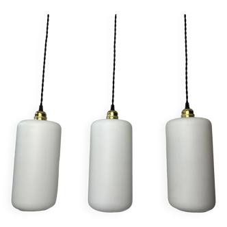 Lot 3 anciennes suspensions en opaline xxl vintage