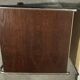 1970s/80s coffee table on casters with metal tubing, light-colored door