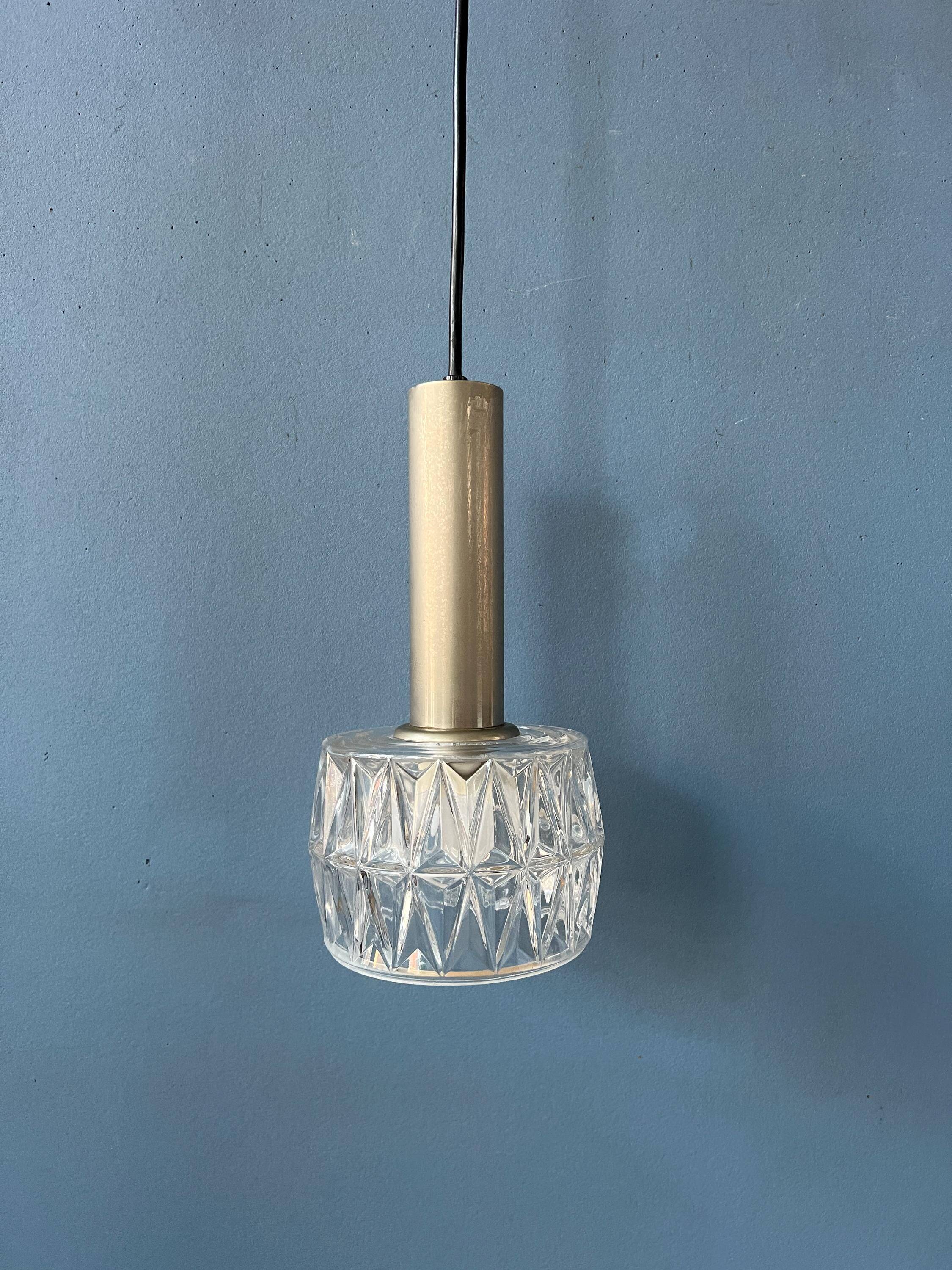 Mid-Century Crystal Glass Pendant
