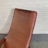 Ralph lauren leather & chrome lounge chair - usa 1990's