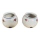 Pair of antique st clément round vases white ceramic flower decor vintage