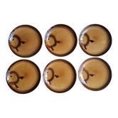 Set of 6 fish plates from Moulin des Loups