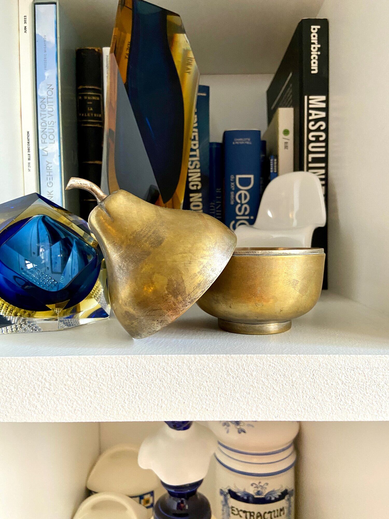 Golden brass pear box