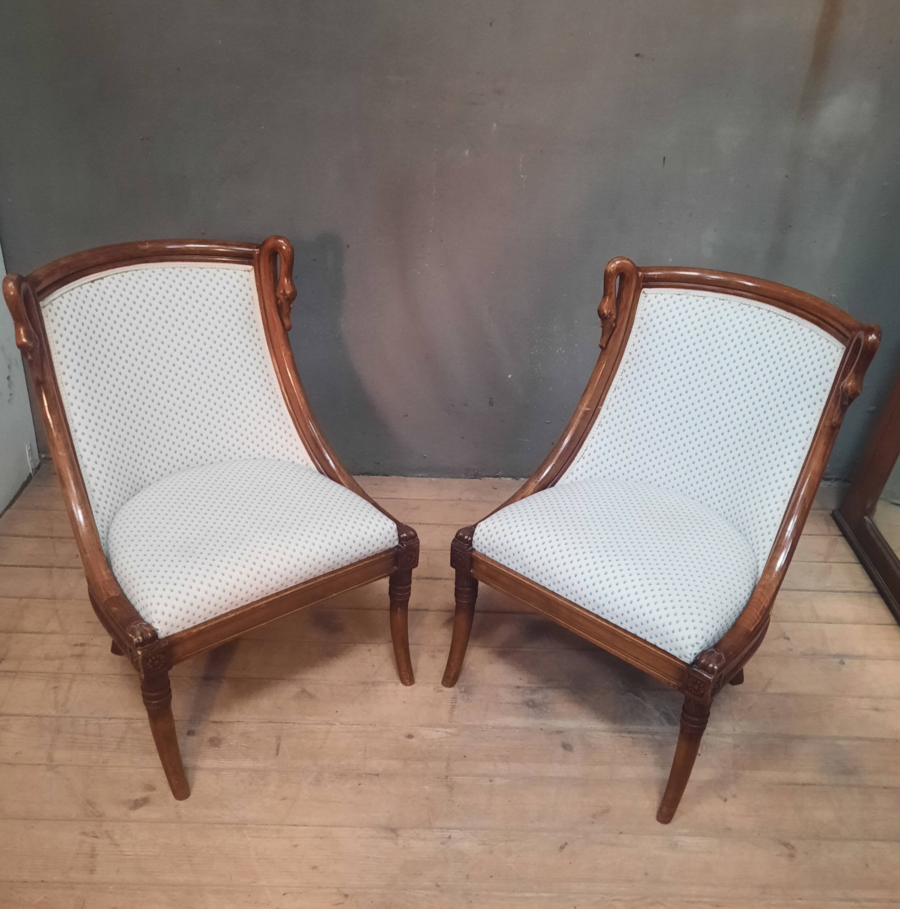 Paire de chaise d enfant à col de cygnes