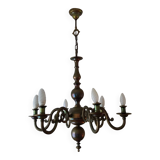 6-branch gilded bronze chandelier