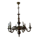 Lustre en bronze doré 6 branches