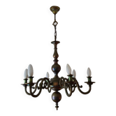 Lustre en bronze doré 6 branches