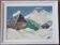 Tableau naïf, paysage de montagne sous la neige.