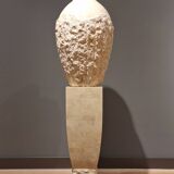 Vintage travertine stone column from the 1970s