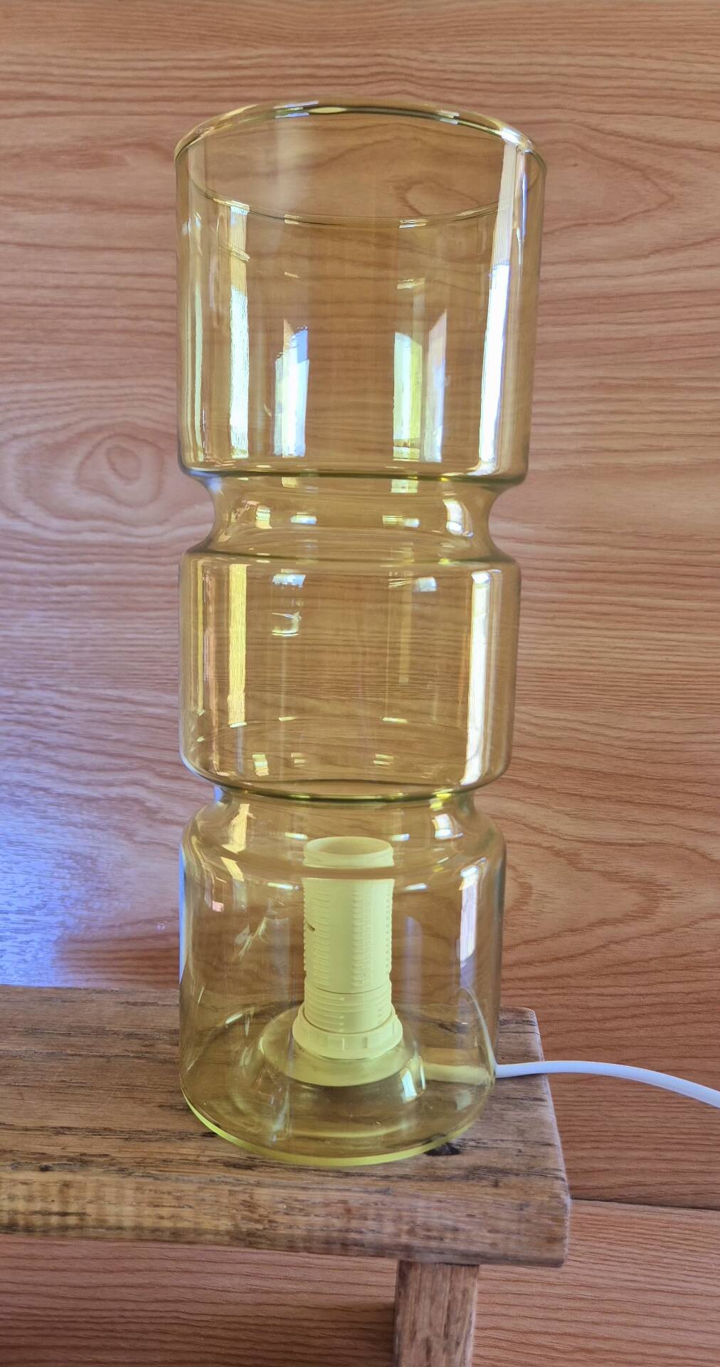 2 Fitz model lamps in yellow glass, Habitat edition.