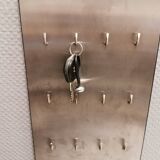 George Jensen key hanging board in brushed steel in classic Danish design.