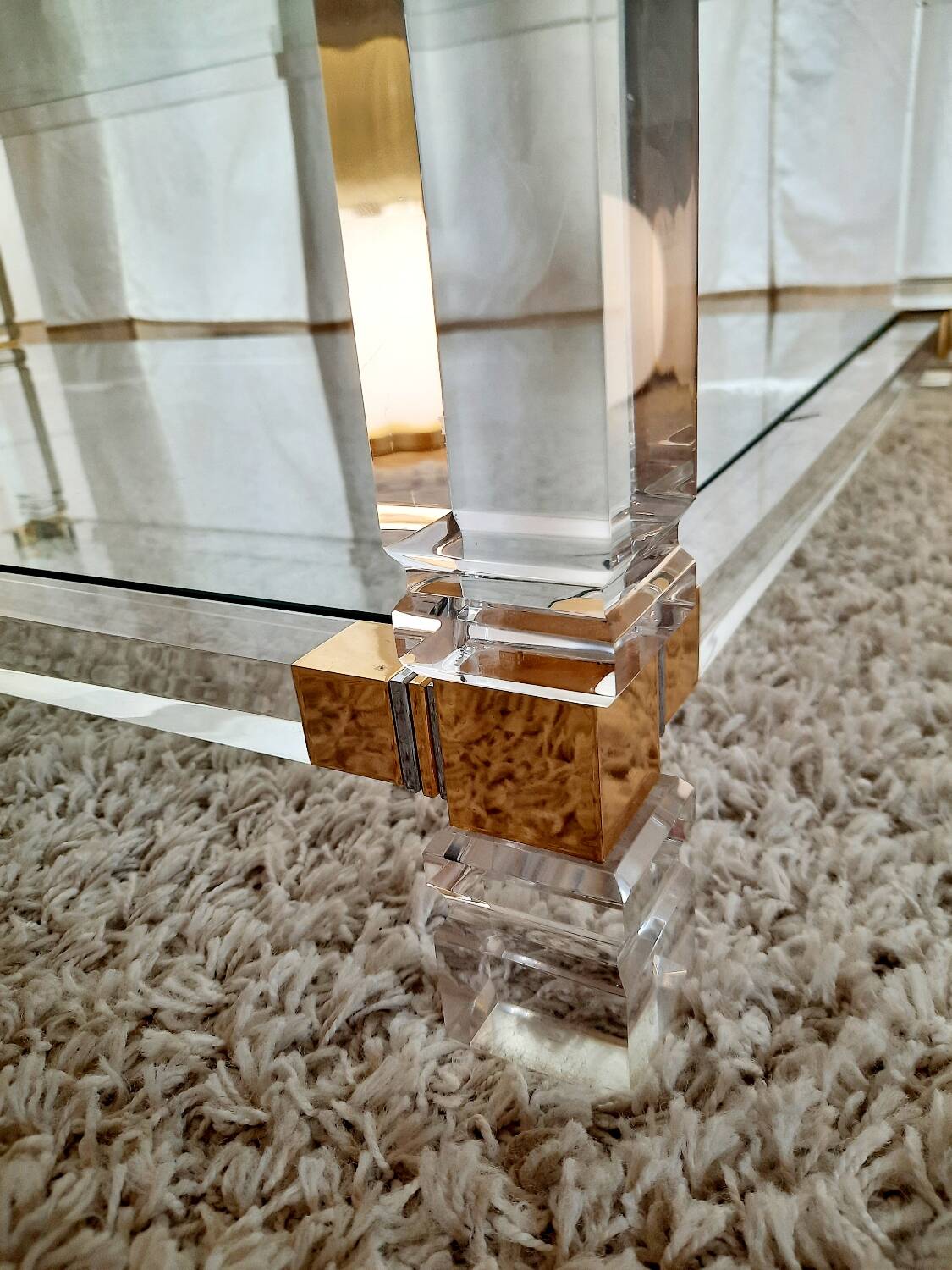 Coffee table in Altuglass "Romeo" 70s/80s