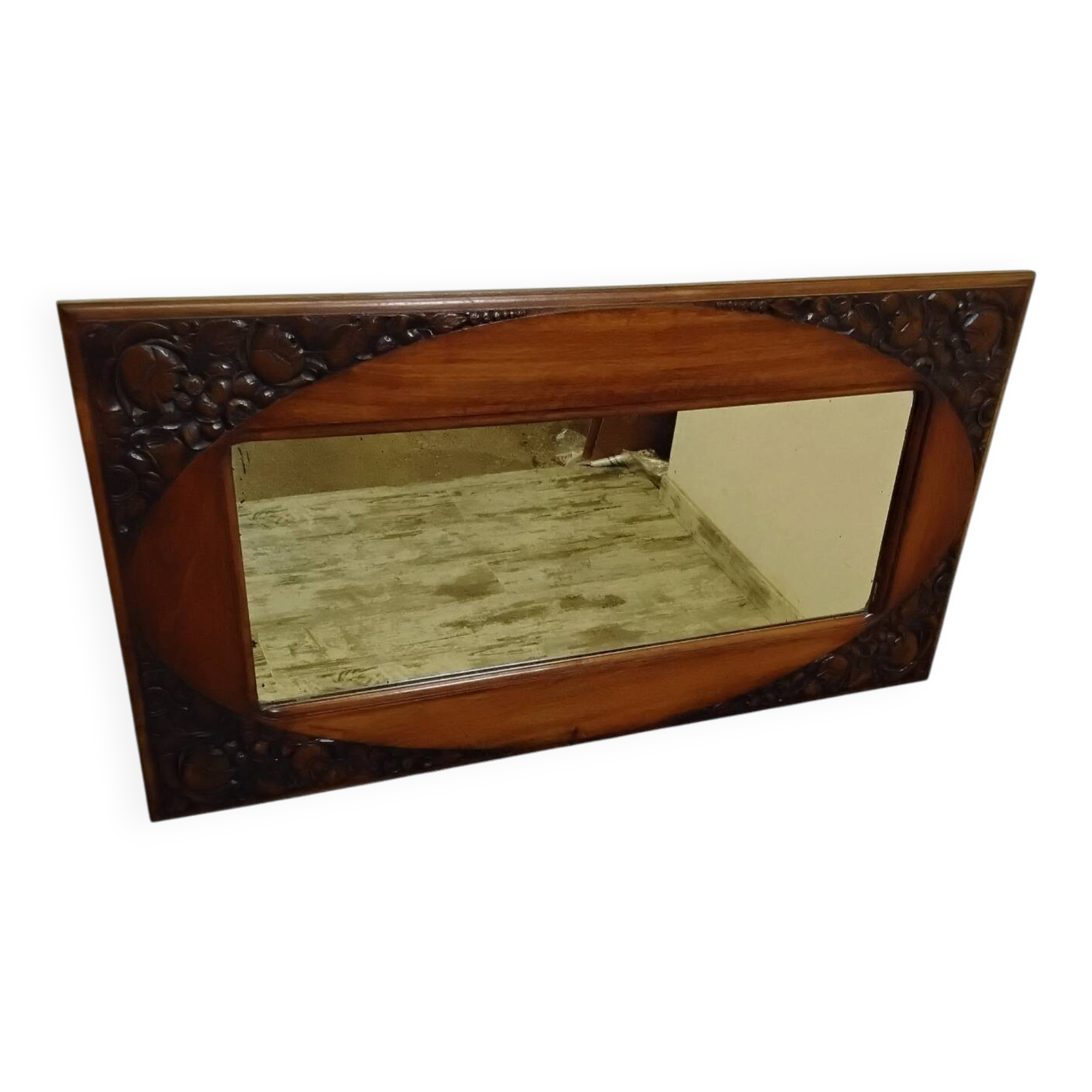Art Deco mirror with a wooden frame