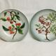 2 old plates st amand, 20 cm. barbotine, art nouveau 1900