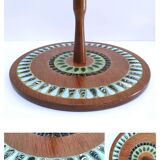 Plateau à fromages bois décor émaillé vintage