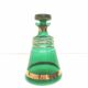 Carafe vintage en verre or et vert