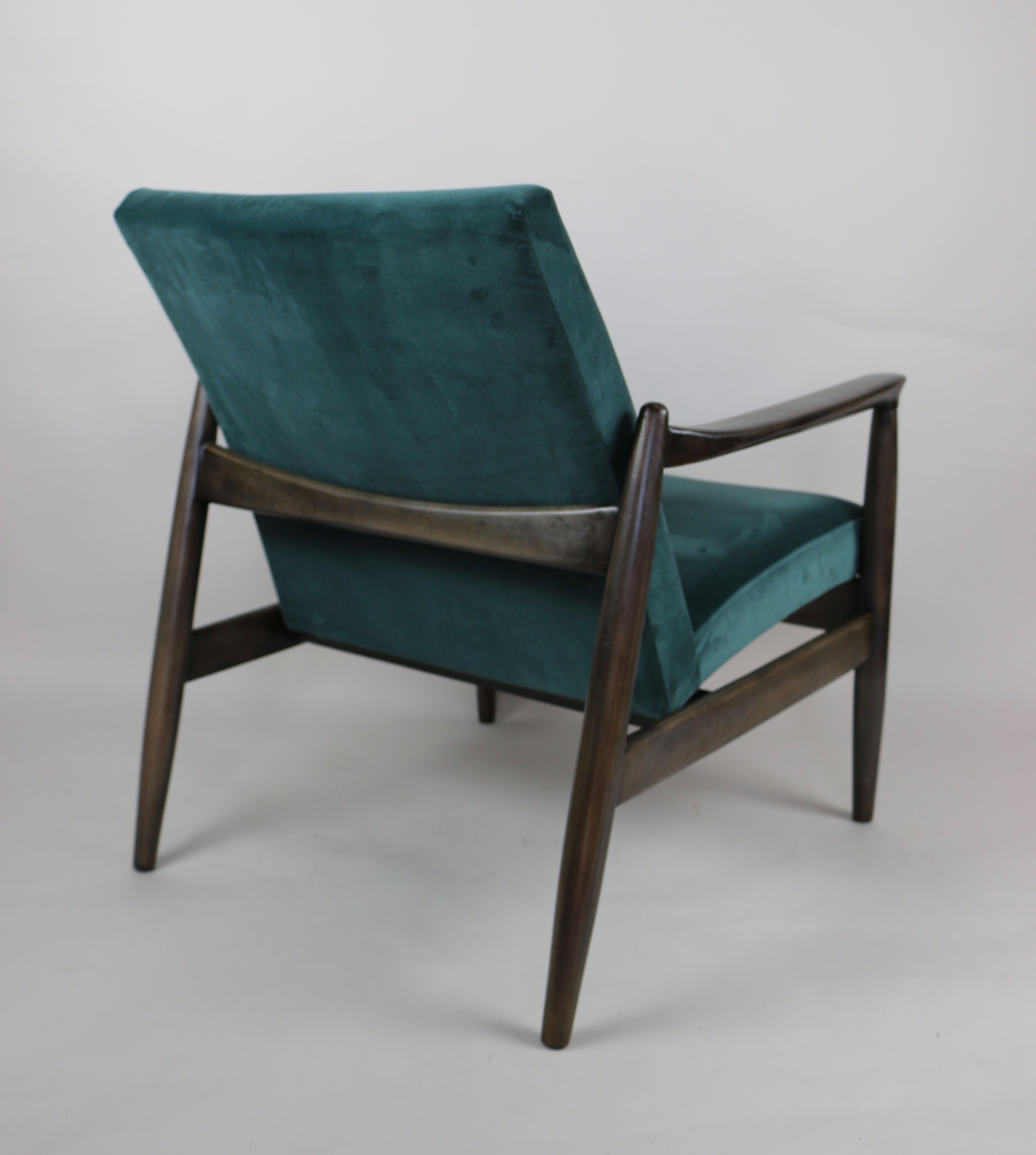 Fauteuil en velours vintage par Edmund Homa années 1970