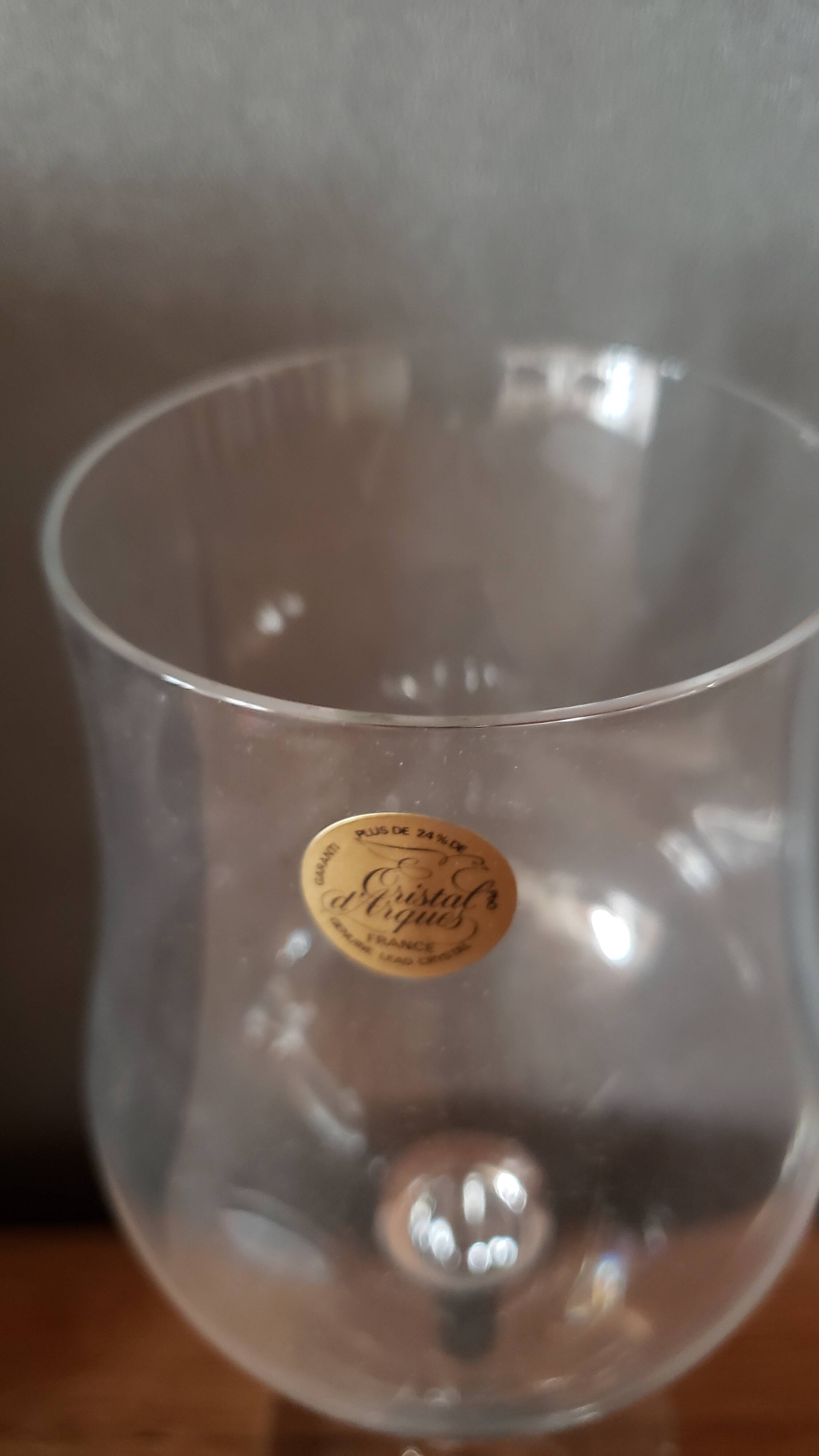 2 grands verres Cristal d'Arques Boîte origine