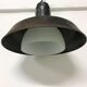 Vintae industrial pendant light with an opaline lamp shade, 1960s