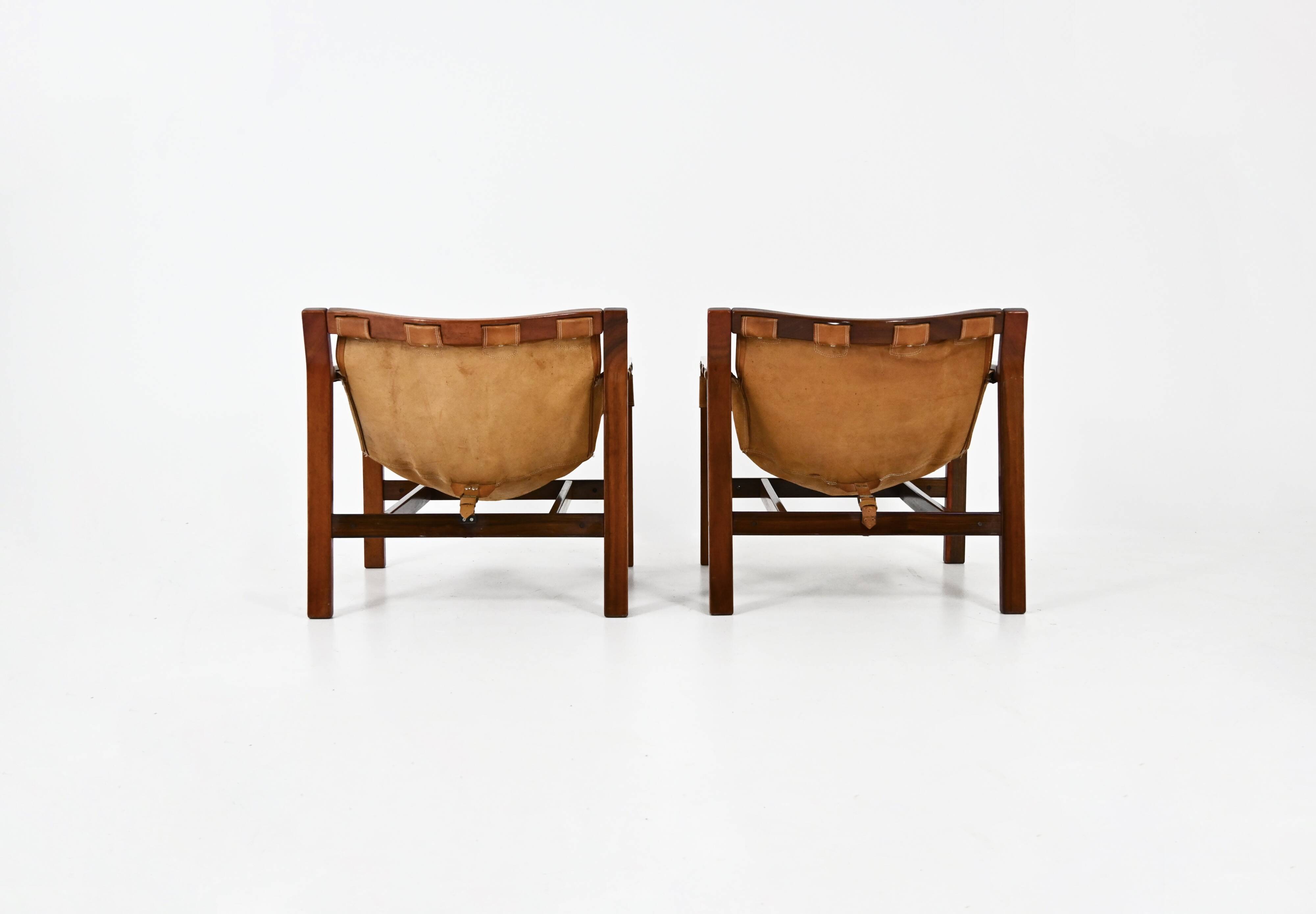 Set of 2 Safari Armchairs by Carlo Hauner for Forma, 1970s