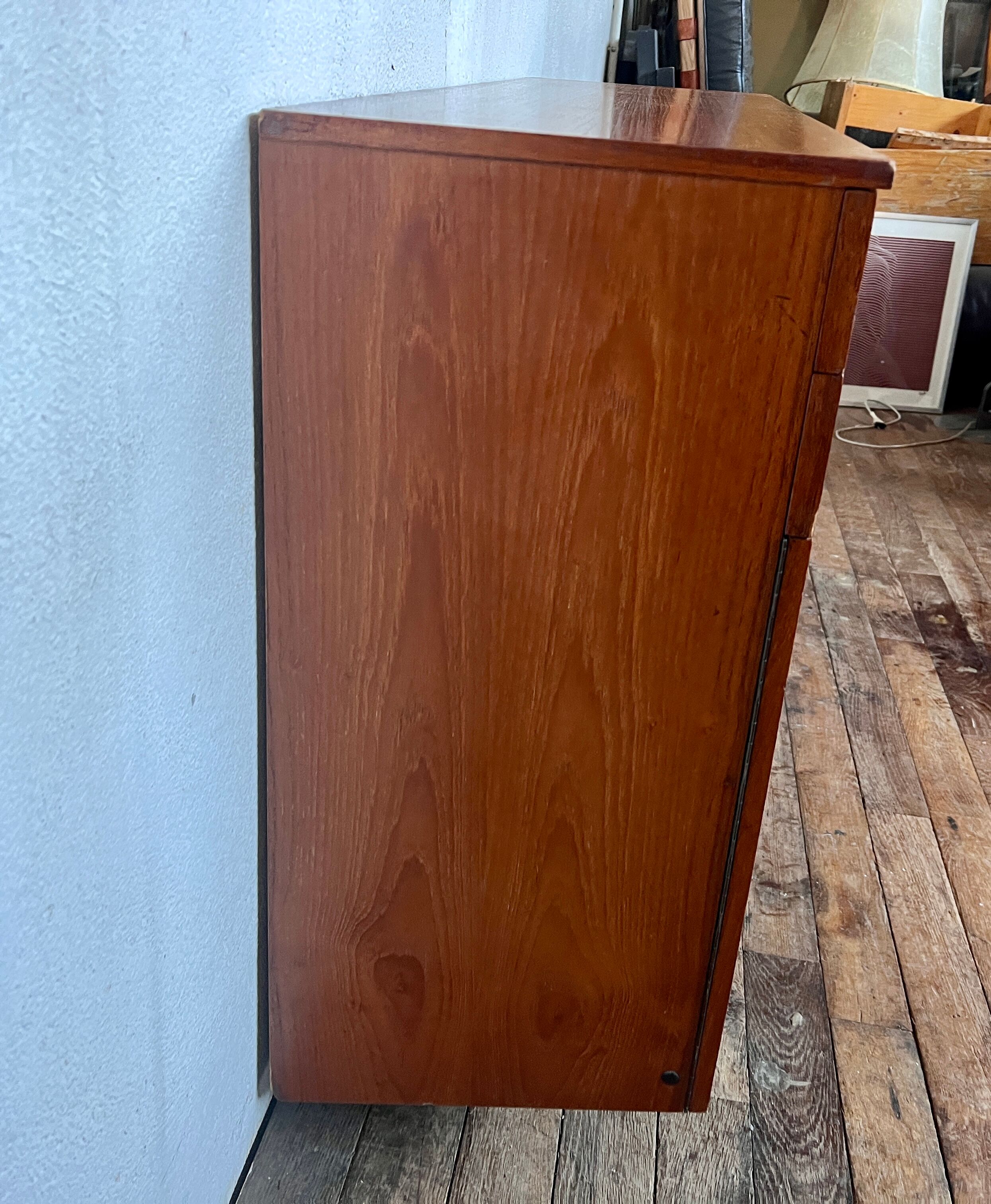 Vintage teak metal foot row