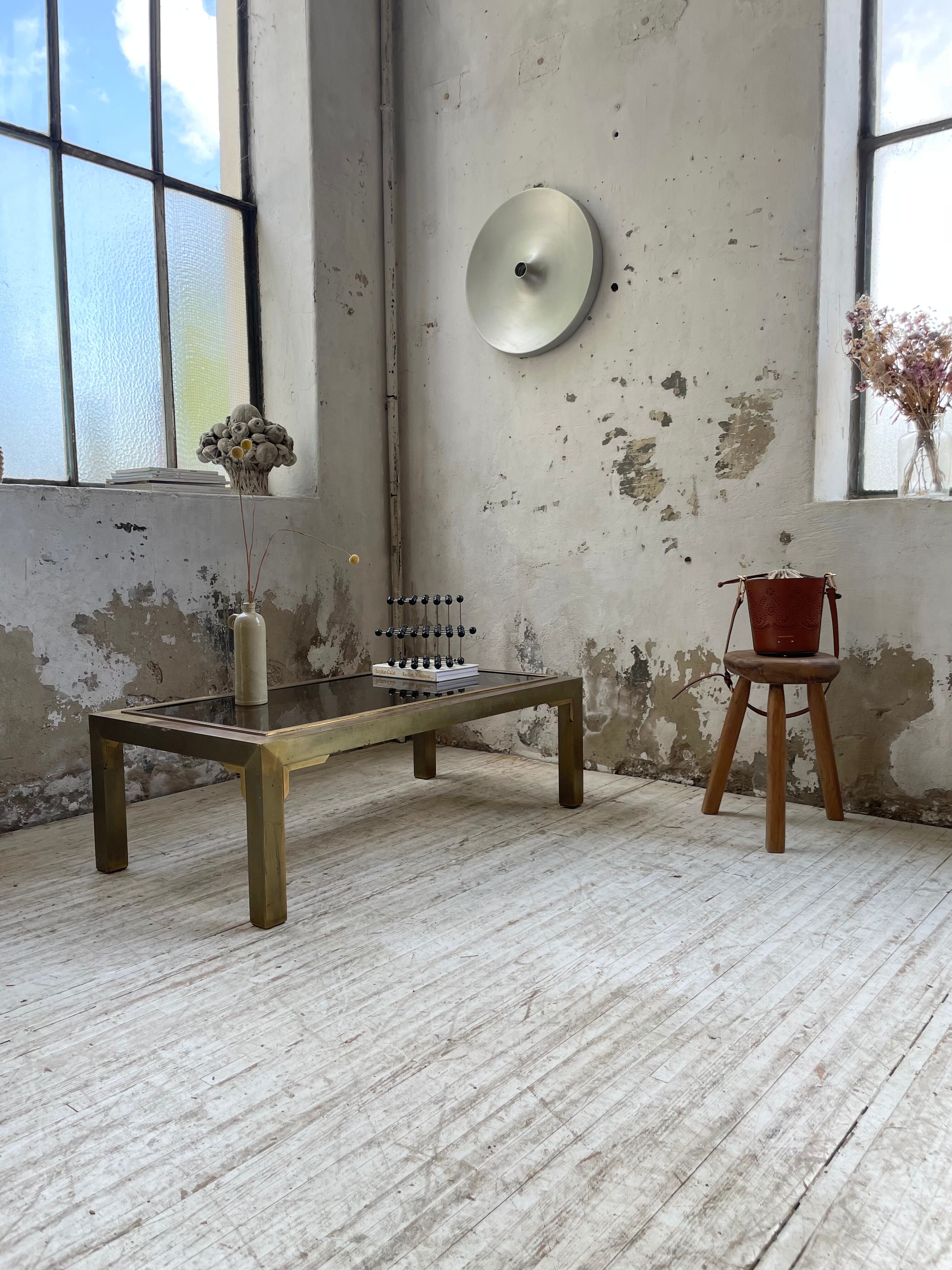 60s brass coffee table