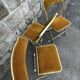 3 chaises d'opéra pliantes anciennes en velours doré et laiton