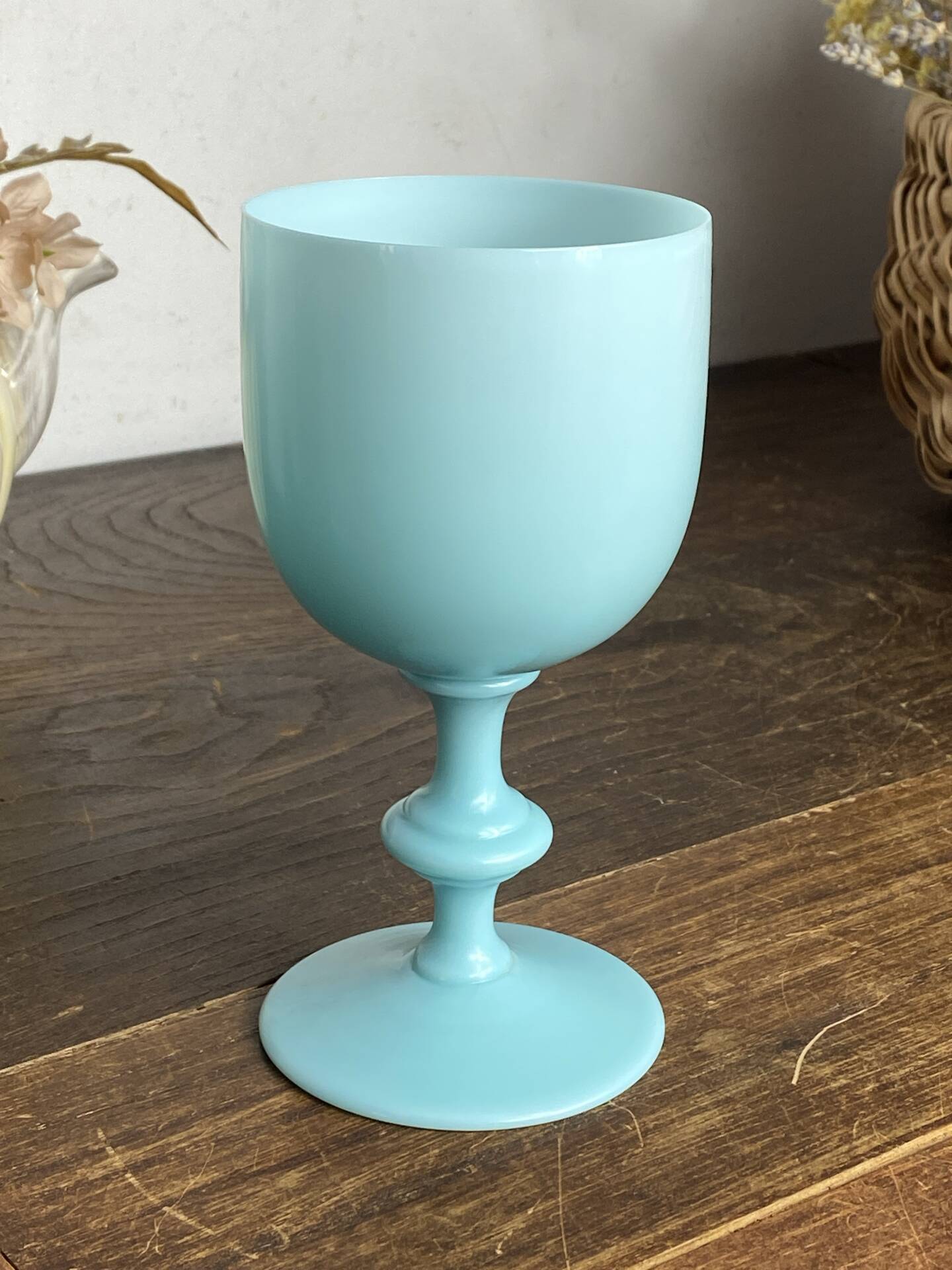 Blue opaline glass goblet from Portieux