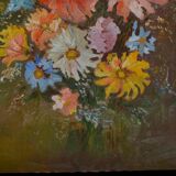 Bouquet of flowers, 92 cm x 60 cm, oil on wood panel, 1975