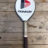 Old lady ace wood and leather vintage tennis racquet