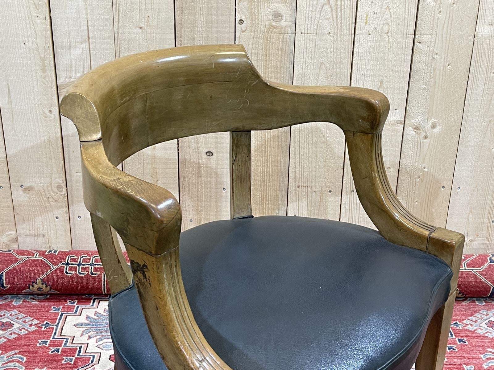 1930s beech and skai office chair