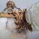Art Deco alabaster and bronze chandelier, 7-light fixture