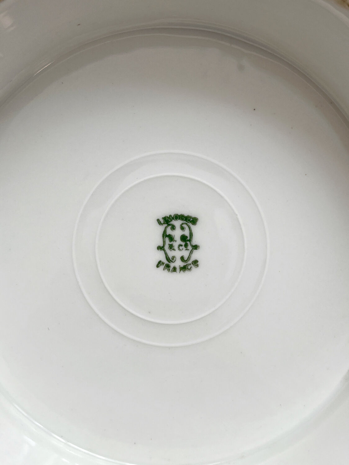 Low Limoges porcelain compote dish