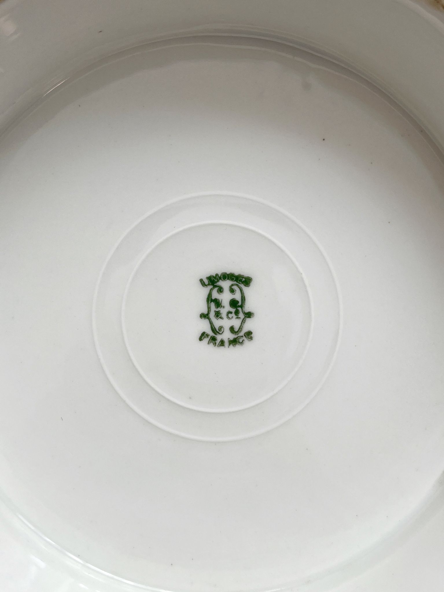 Low Limoges porcelain compote dish