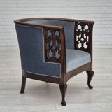 Années 1950, chaise longue danoise, état d'origine, meuble en laine bleu clair.