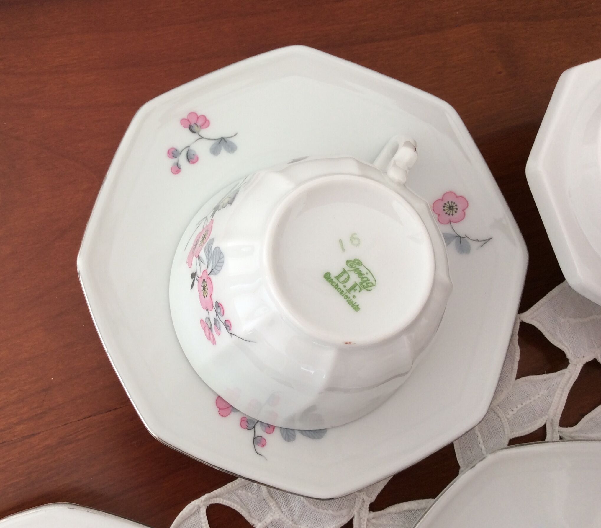 Fine porcelain coffee set EPIAGE D.F. Czechoslovakia of the 30s