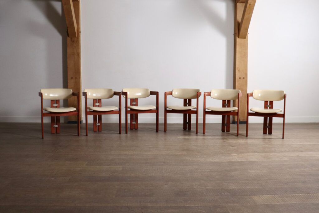 Ensemble de 6 chaises Augusto Savini Pamplona pour Pozzi, Italie 1965