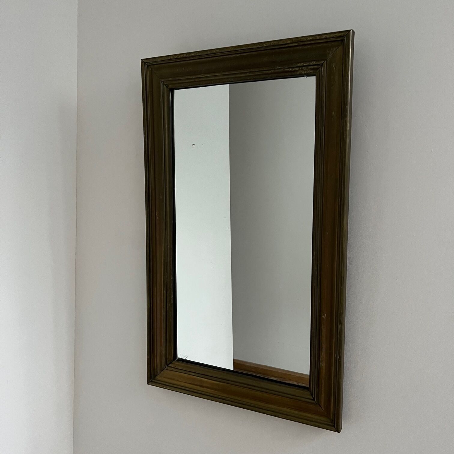 Antique french brass bistro mirror