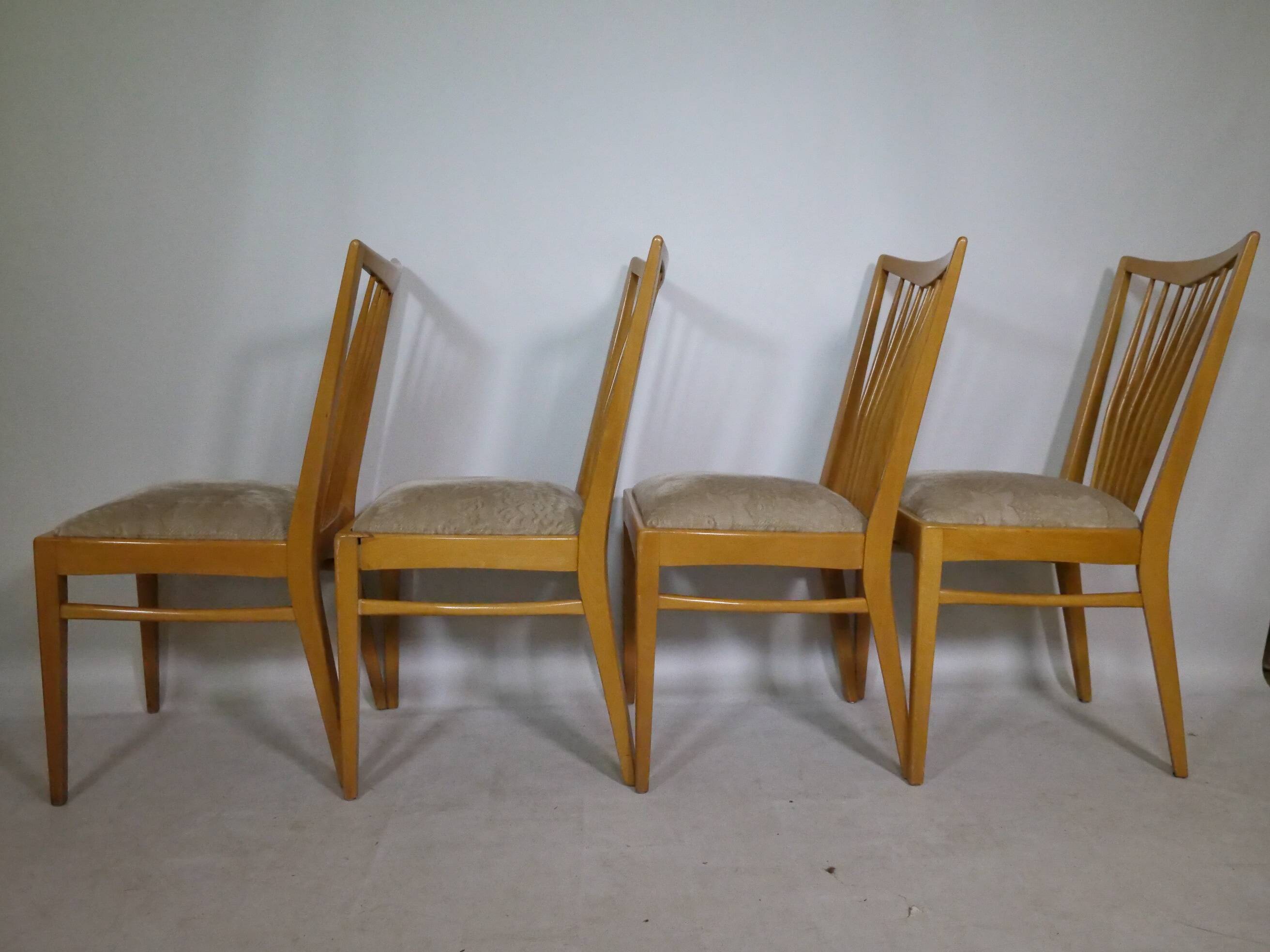 Mid-Century Design Wooden Dining Chairs, Set of 4, 1960s
