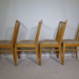 Chaises de salle à manger en bois au design du milieu du siècle, lot de 4, années 1960