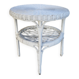 Guéridon rond en rotin