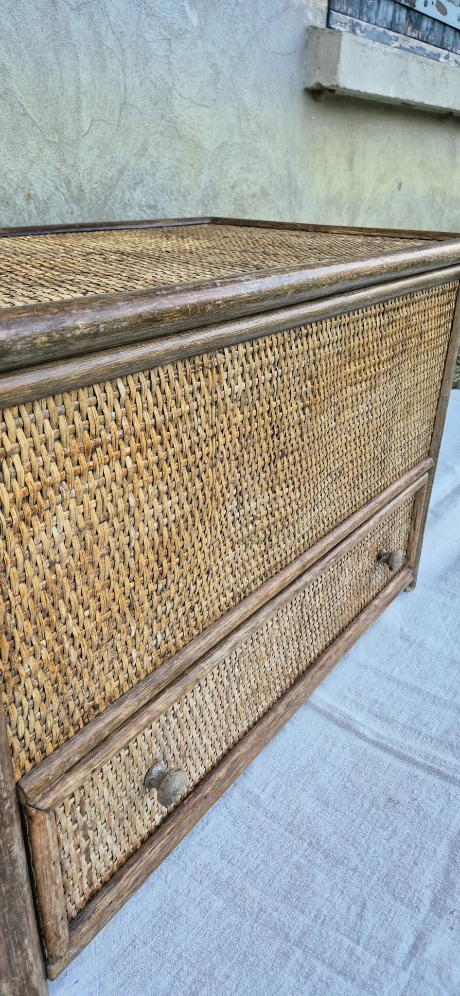 Vintage wicker chest of drawers furniture