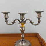 Pair of silver metal candlesticks