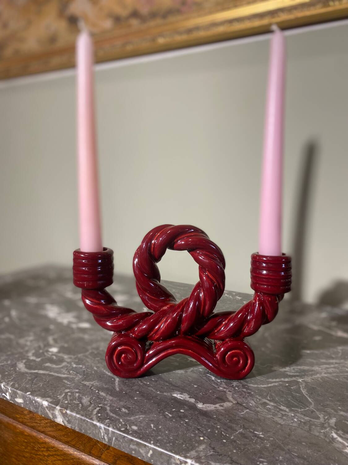 Braided ceramic chandelier