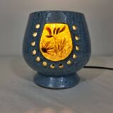 Accolay blue enameled ceramic table lamp