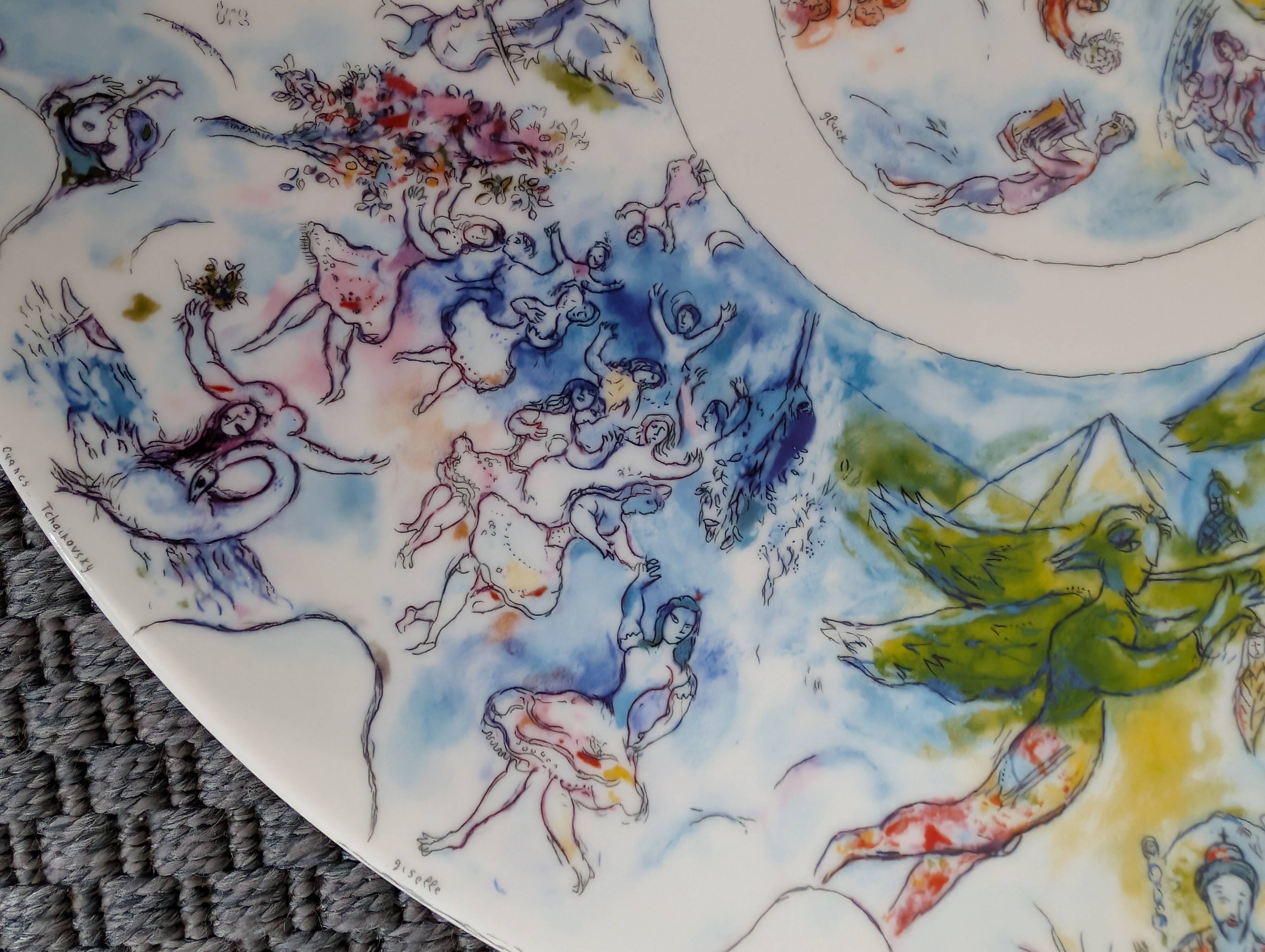 Bernardaud Marc Chagall Opéra Garnier Limoges Porcelain Coupe Plate, 36 cm