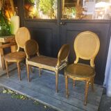 Set of Louis XVI-style bench and 2 chairs