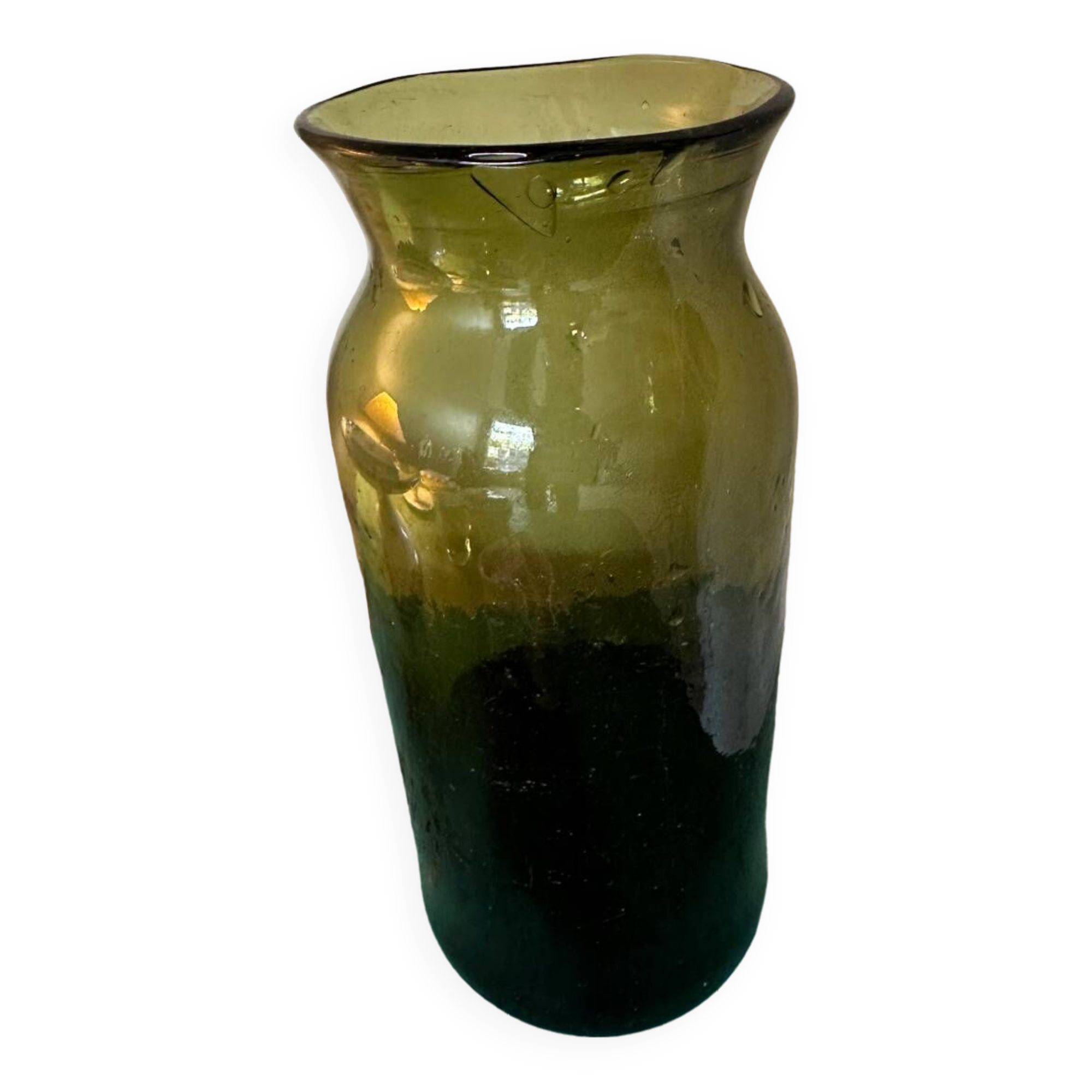 Blown glass vase in green colour